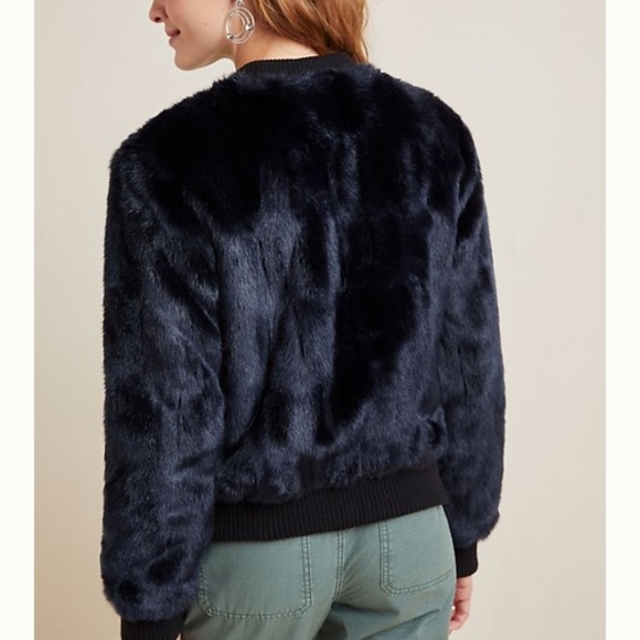 CUPCAKES & Cashmere Faux Fur Bomber Jacket Size M - Picture 2 of 8